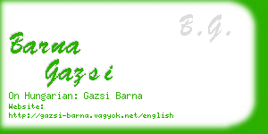 barna gazsi business card